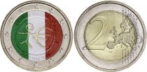 Italie 2 Euros - 10 ans UEM - Colorisée - 2009 - Bimétallique