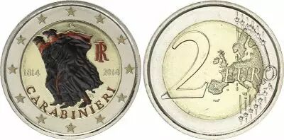 Italie 2 Euros - Carabiniers - Coloris�e - 2014