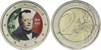 Italie 2 Euros - Cavour - Coloris�e - 2010