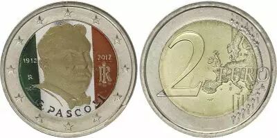 Italie 2 Euros - Giovanni Pascoli - Coloris�e - 2012