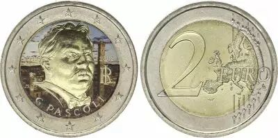 Italie 2 Euros - Giovanni Pascoli - Coloris�e - 2012