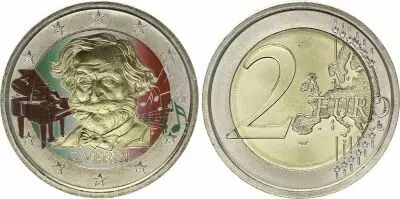 Italie 2 Euros - Verdi - Coloris�e - 2013