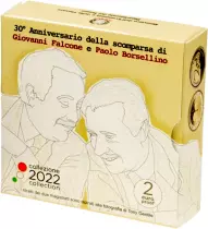 Italie 2 Euros Comm&eacute;mo. BE ITALIE 2022 - 30 ans de la mort des juges Falcone et Borsellino