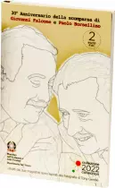 Italie 2 Euros Comm&eacute;mo. BU ITALIE 2022 - 30 ans de la mort des juges Falcone et Borsellino