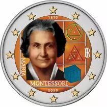 Italie 2 Euros Comm&eacute;mo. COULEUR ITALIE 2020 - 150 ans de Maria Montessori