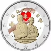 Italie 2 Euros Comm&eacute;mo. couleur ITALIE 2021 - Grazie (Merci) - version 2