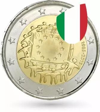 Italie 2 Euros Comm�mo. ITALIE 2015 - 30 ans du drapeau europ�en