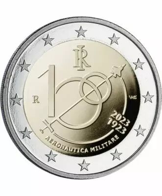 Italie 2 Euros Comm�mo. ITALIE 2023 - 100 ans de l\'arm�e de l\'air Italienne