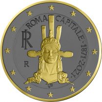 Italie 2 Euros Commémo. Ruthénium & Or ITALIE 2021 - 150 ans de Rome Capitale de l\'Italie