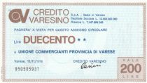 Italie 200 Lires Credito Varesino - 1976 - Neuf