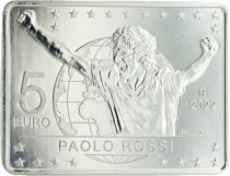 Italie 40 ans de l\'Italie Championne du Monde de Foot 1982  - 5 Euros Argent ITALIE 2022 - RARE