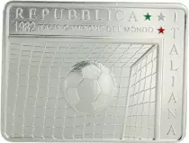 Italie 40 ans de l\'Italie Championne du Monde de Foot 1982  - 5 Euros Argent ITALIE 2022 - RARE