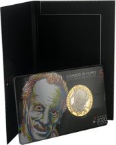 Italie 5 Euro Eduardo De Filippo 2020 - en folder - Bimétal