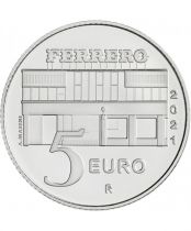 Italie 5 Euros - Argent - BE - Nutella - Version blanche - 2021