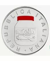 Italie 5 Euros - Argent - BE - Nutella - Version rouge - 2021