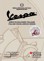 Italie 5 Euros Argent Couleur ITALIE 2019 - Vespa rouge - Excellence italienne