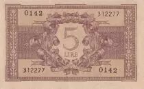 Italie 5 Lire - Femme casqu&eacute;e - 1944 - P.31a
