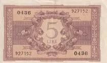 Italie 5 Lire - Femme casqu&eacute;e - 1944 - P.31c