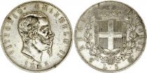 Italie 5 Lire, Victor Emmanuel II - Armoiries - 1865 T BN