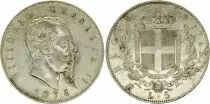 Italie 5 Lire, Victor Emmanuel II - Armoiries - 1876 R