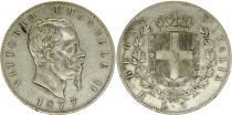 Italie 5 Lire, Victor Emmanuel II - Armoiries - 1877 R
