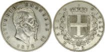 Italie 5 Lire, Victor Emmanuel II - Armoiries - 1878 R
