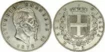 Italie 5 Lire, Victor Emmanuel II - Armoiries - 1878 R