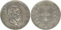 Italie 5 Lire Victor Emmanuel II - 1873 M BN - Milan - Argent