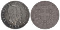Italie 5 Lire Victor Emmanuel II- Armoiries - 1872