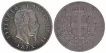 Italie 5 Lire Victor Emmanuel II- Armoiries - 1872
