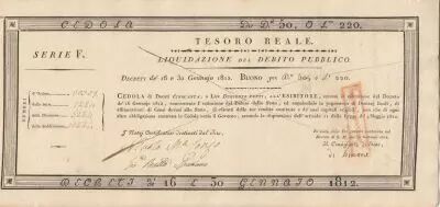 Italie 50 Ducati - Tesoro Reale - 30-01-1812 - S�rie F - Annul�