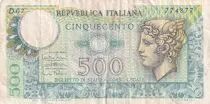 Italie 500 Lire  - 14-12-1974 - Mercure - S&eacute;rie D07