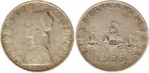Italie 500 Lires 1958 - République, argent