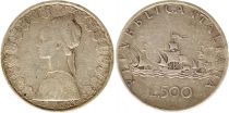 Italie 500 Lires 1959 - République, argent