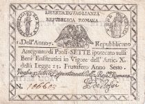 Italie 7 Paoli Repubblica Romana - 1798