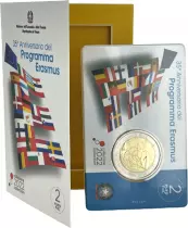 Italie Coincard 2 Euros Comm&eacute;mo. BU ITALIE 2022 - 35 ans du Programme ERASMUS
