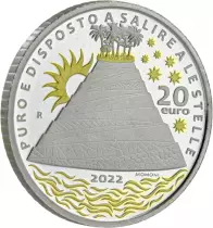 Italie Le Purgatoire - Dante Alighieri - 20 Euros ITALIE 2022 OR (blanc et jaune)