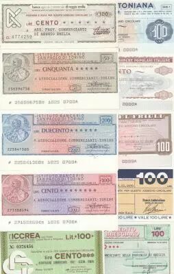 Italie Lot de 10 assegno diff�rents - 1976 et 1977 - Neuf