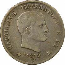 Italie Napol&eacute;on Ier - 5 Lire Argent - 1812 M Milan