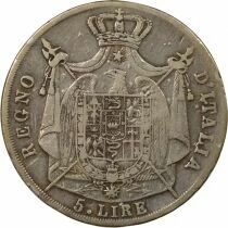 Italie Napol&eacute;on Ier - 5 Lire Argent - 1812 M Milan
