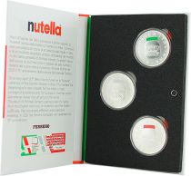 Italie Nutella - Coffret Triptyque Vert  blanc  rouge - 3 X 5 Euros Argent Couleur ITALIE 2021 - Excellence italienne