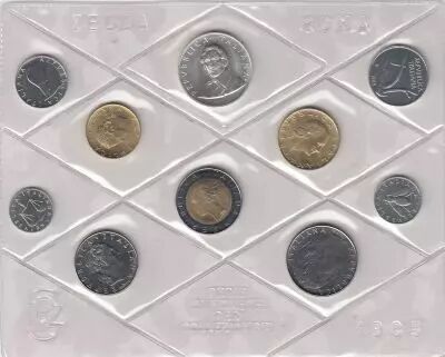 Italie S�rie 10 monnaies - 1985 en folder officiel