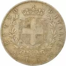 Italie Victor Emmanuel II - 5 Lire Argent - 1864 N Naples