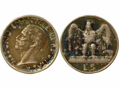 Italie Victor Emmanuel III - 5 Lire Argent - 1927 R Rome