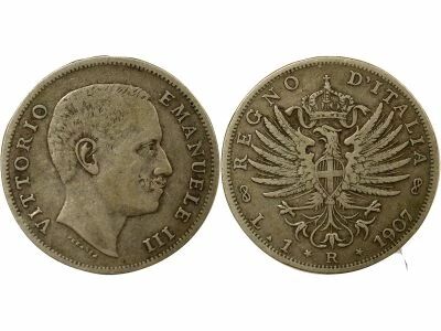 Italie Victor Emmanuel III - Lira Argent - 1907 R Rome