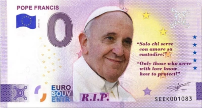 Italien 0 Euro Souvenir  - Papa Franciscus - In Memoriam 1936-2025 - in Color - 2025