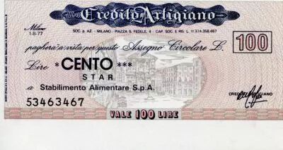Italien 100 Lire Credito Artigiano - 1977 - Milano - UNC