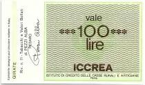 Italien 100 Lire ICCREA - Tabbacchi Bollati - 1977 - UNC