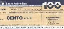 Italien 100 Lires Banco Ambrosiano - 16-12-1976 - UNC