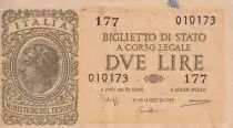 Italien 2 Lire - 1944 - P.30b